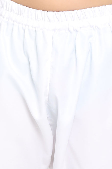 VASTRAMAY Lavender Woven Jacket With White Kurta and Pyjama Baap Beta Set